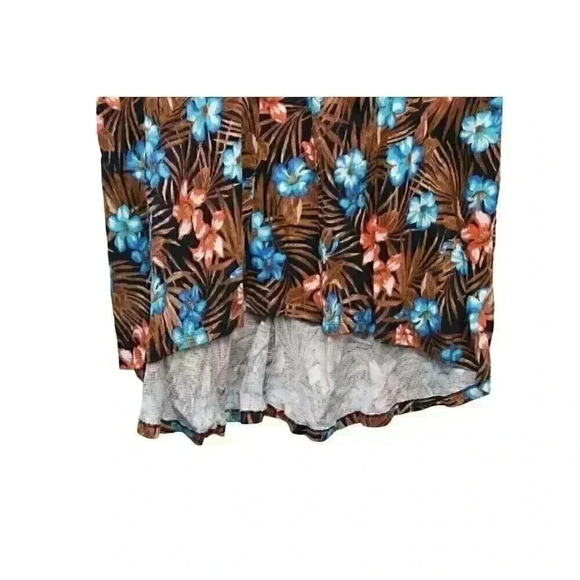 Lands End Mumu Dress Size Large 14-16 Multicolor Floral Tropical Cotton Stretch - Picture 5 of 15